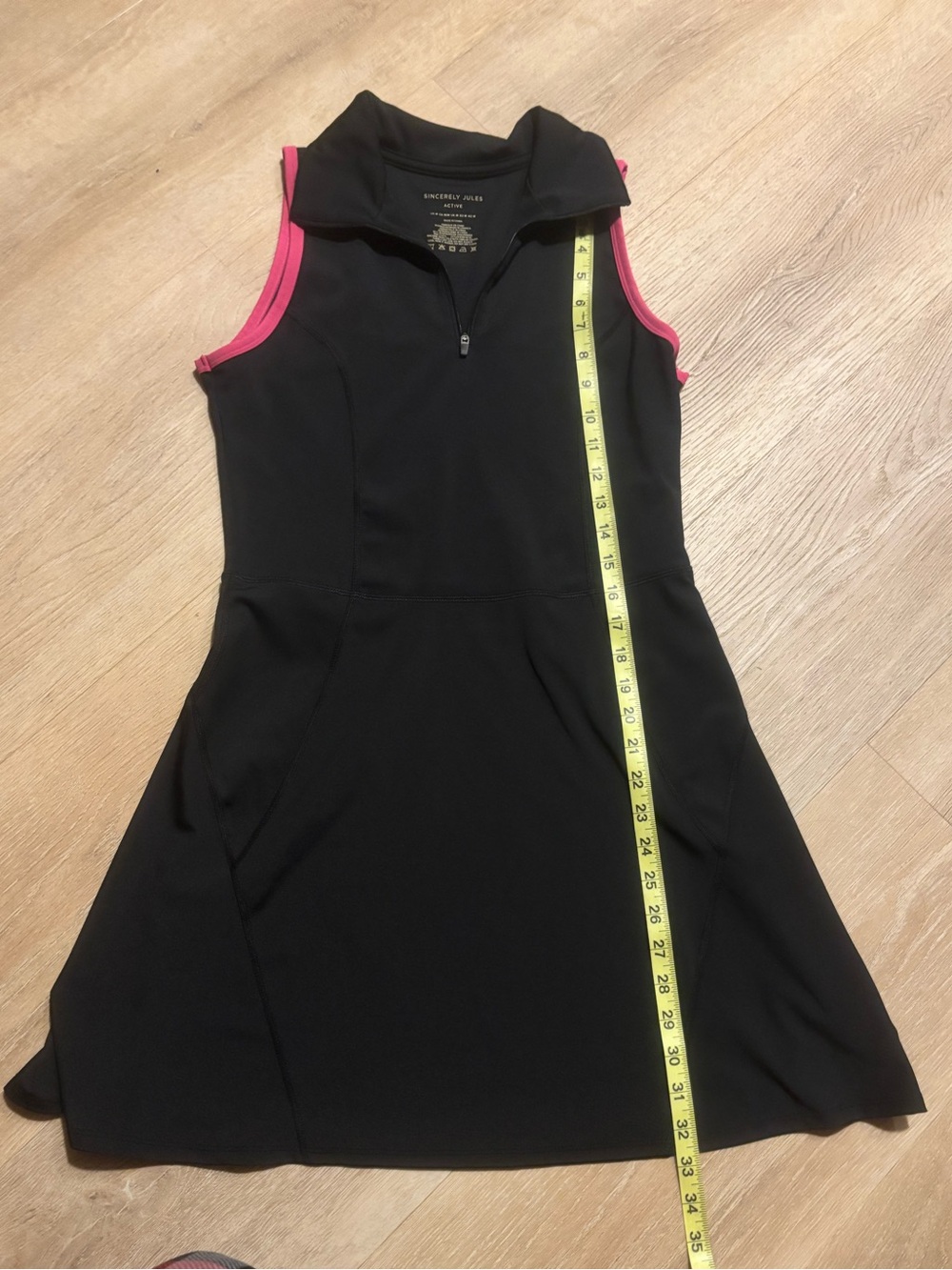 Sincerely Jules Black Sleeveless Dress with Pink Trim